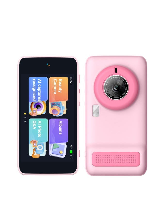 NEXORX Snap Buddy Kids AI Camera – Smart Digital Camera for Kids with AI Recognition, Photo-to-Text, Learning Games, Dual Camera, Fun Filters & Educational Features – Perfect Gift for Boys & Girls Pink - Image 1